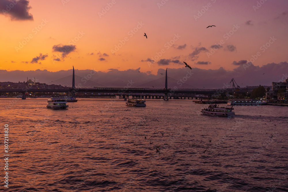 pink sunset on istambul pink sunset on istambul