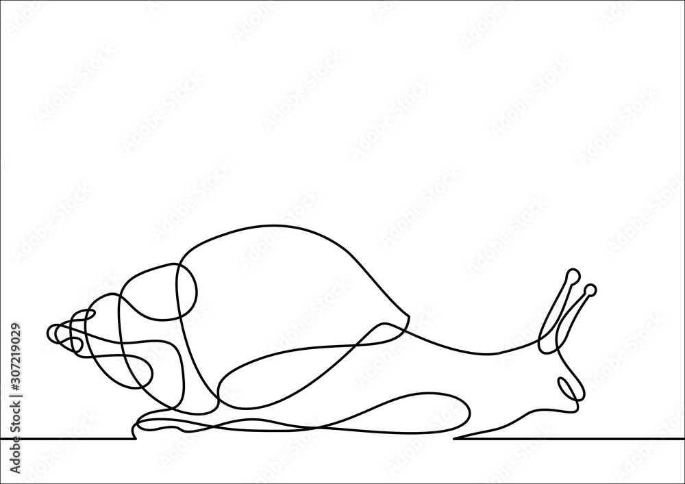 snail-continuous line drawing snail-continuous line drawing
