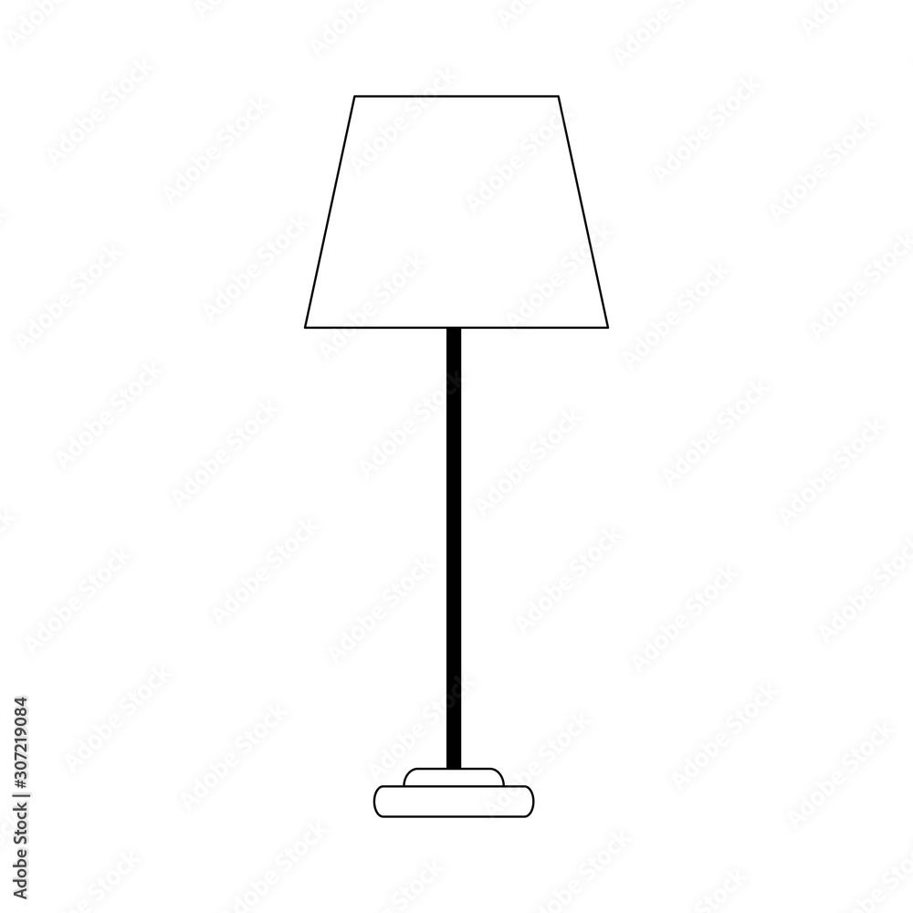 floor lamp icon, flat design floor lamp icon, flat design
