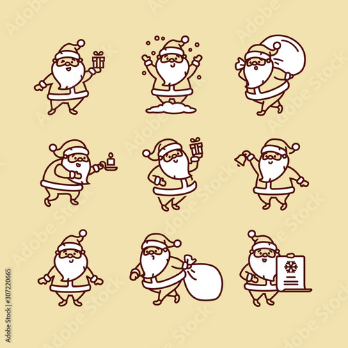 Vector Christmas characters icon set