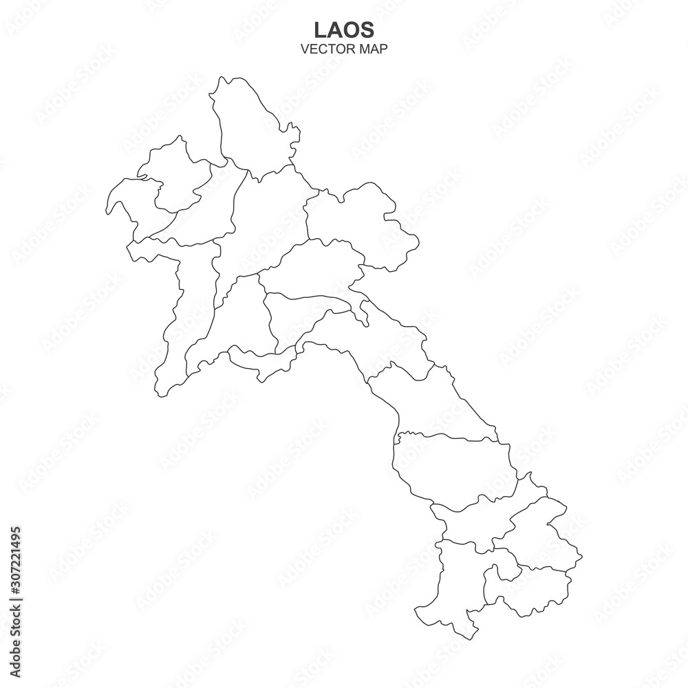 political map of Laos isolated on white background political map of Laos isolated on white background