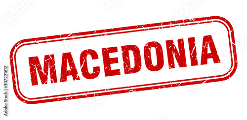 Macedonia stamp. Macedonia red grunge isolated sign