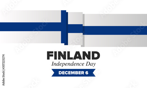 Independence Day in Finland. National happy holiday, celebrated annual in December 6. Finland flag. Patriotic elements. Poster, card, banner and background. Vector illustration