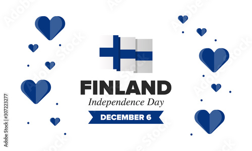 Independence Day in Finland. National happy holiday, celebrated annual in December 6. Finland flag. Patriotic elements. Poster, card, banner and background. Vector illustration