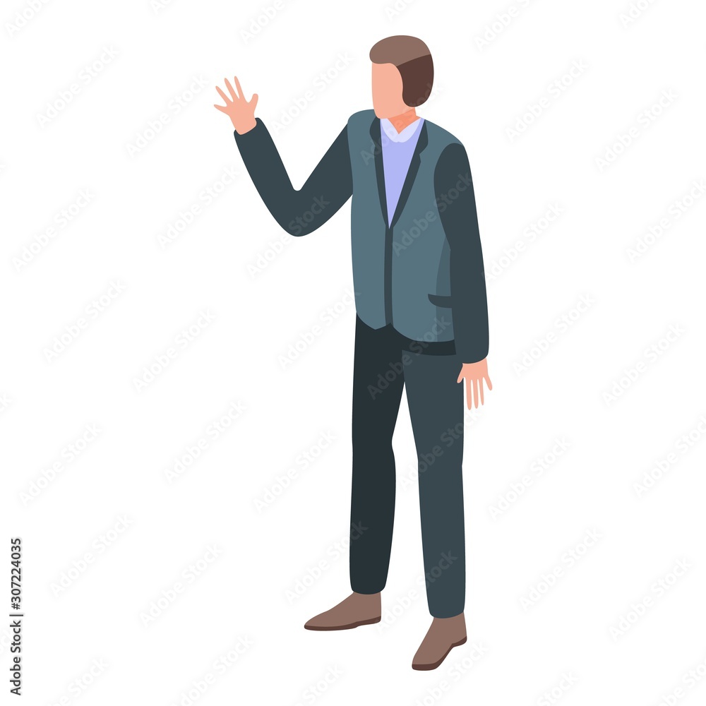 Say hi office manager icon. Isometric of say hi office manager vector icon for web design isolated on white background Say hi office manager icon. Isometric of say hi office manager vector icon for web design isolated on white background