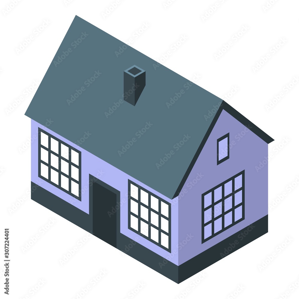 Small house icon. Isometric of small house vector icon for web design isolated on white background Small house icon. Isometric of small house vector icon for web design isolated on white background