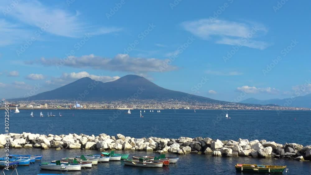 Italy, Naples, view of Vesuvius from the waterfront Italy, Naples, view of Vesuvius from the waterfront