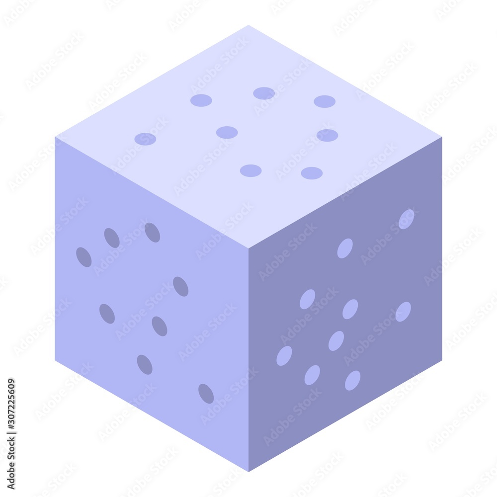 Sugar cube icon. Isometric of sugar cube vector icon for web design isolated on white background Sugar cube icon. Isometric of sugar cube vector icon for web design isolated on white background