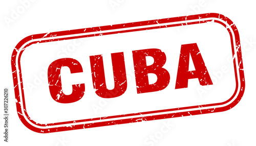 Cuba stamp. Cuba red grunge isolated sign