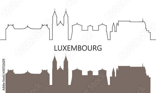 Luxembourg logo. Isolated Luxembourg architecture on white background