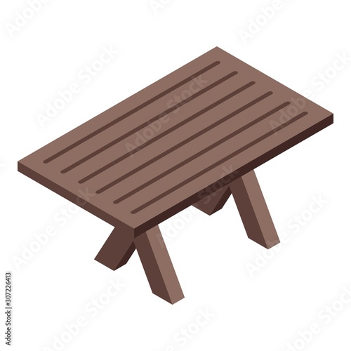 Bbq patio table icon. Isometric of bbq patio table vector icon for web design isolated on white background