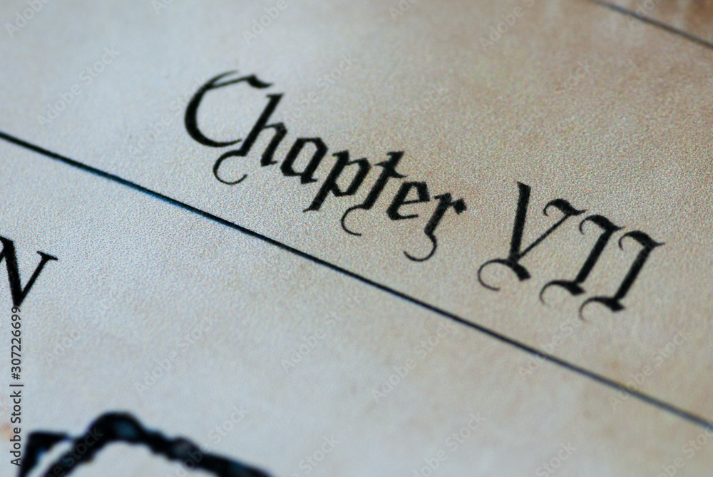 Book chapter word written in an old grunge paper Book chapter word written in an old grunge paper