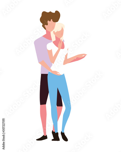 couple in love, man and woman showing affection