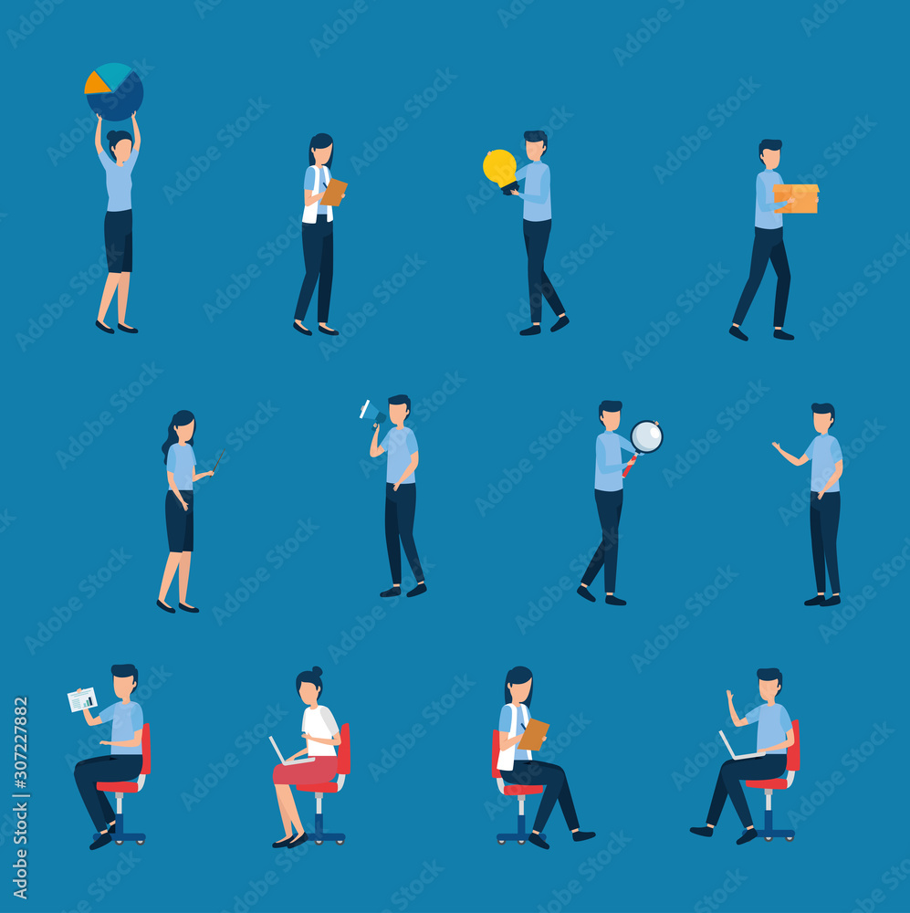 Businesspeople design, Teamwork support collaborative cooperation work unity and idea theme Vector illustration