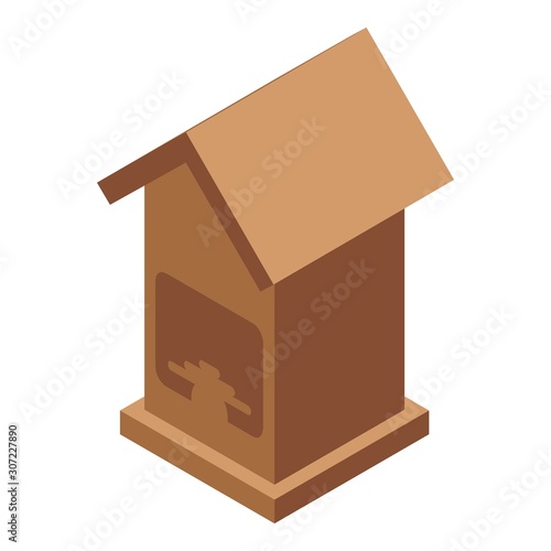 Roof bird house icon. Isometric of roof bird house vector icon for web design isolated on white background