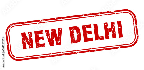 New Delhi stamp. New Delhi red grunge isolated sign