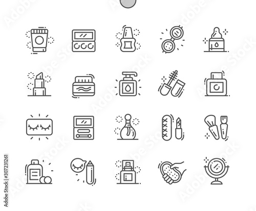 Beauty Essentials Well-crafted Pixel Perfect Vector Thin Line Icons 30 2x Grid for Web Graphics and Apps. Simple Minimal Pictogram