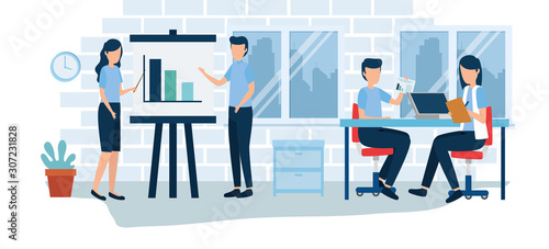 Workflow design, Infographic data information business analytics and visual presentation theme Vector illustration