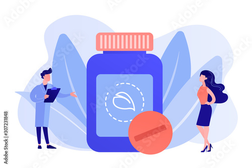 Holistic healing. Natural remedy for illness treatment. Medicine practice. Homeopathy, homeopathic medicine, system of alternative medicine concept. Pinkish coral bluevector vector isolated