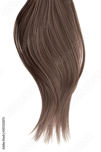 Brown hair on white background, isolated