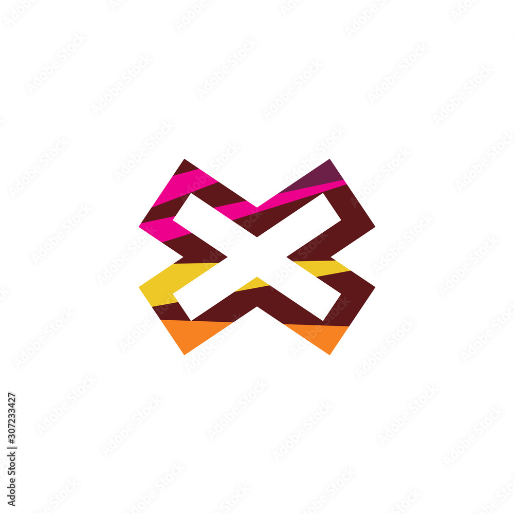 Fototapeta premium creative color x logo design