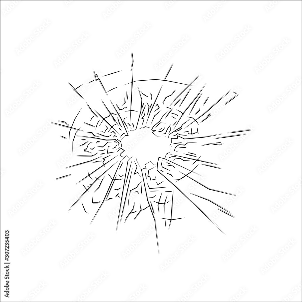 broken glass icon isolate on white background