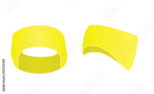 Yellow sport head band. vector illustration