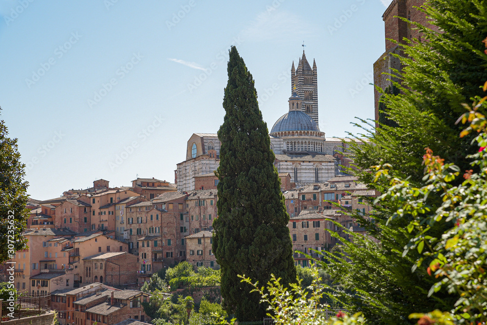 Siena, Tuscany, Italy. View of the historic center of the city of Siena