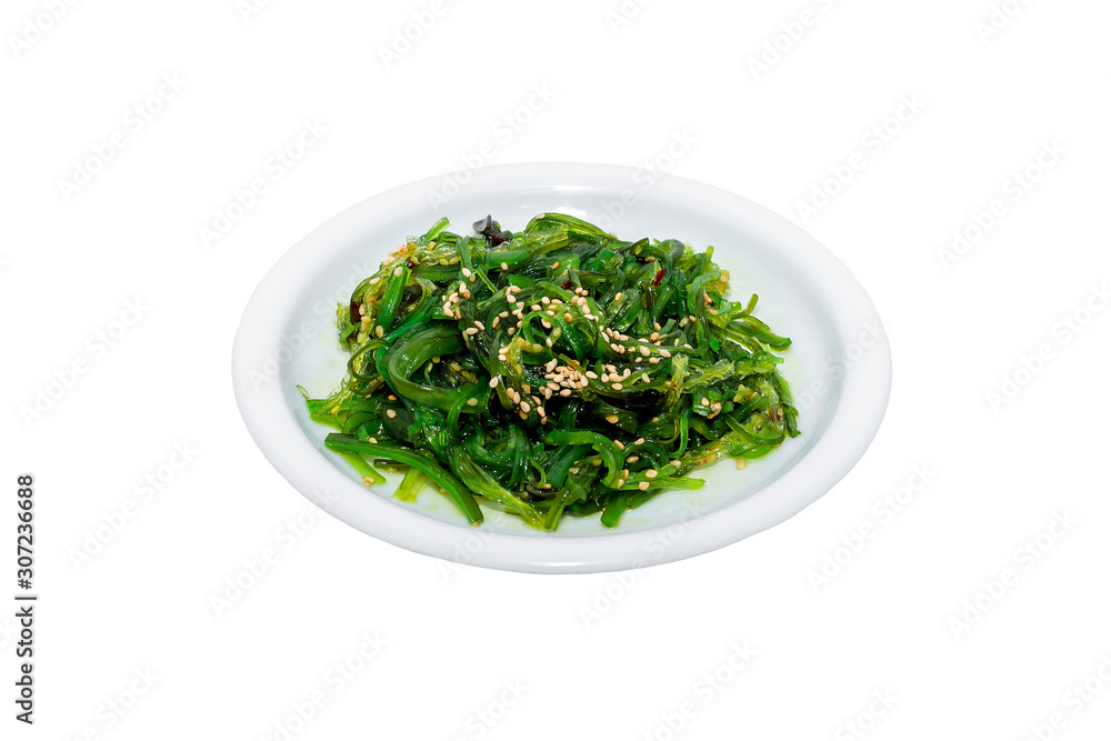Refreshing and Vibrant: Close-Up Photos of Nicely Prepared Wakame Salad for Restaurant Menu Refreshing and Vibrant: Close-Up Photos of Nicely Prepared Wakame Salad for Restaurant Menu