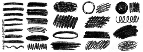 Hand drawn line, circle vector set. Hand drawn vector set.