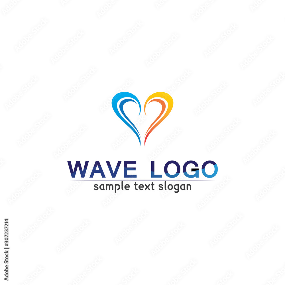 Waves beach logo and symbols template icons app