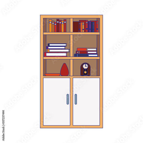 bookcase with cabinets and decorative ornaments