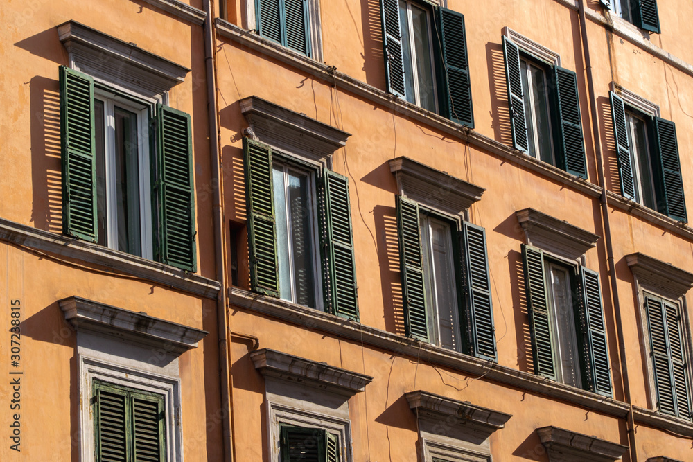 Houses and unique windows of Italy