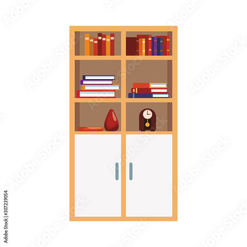 bookcase with cabinets and decorative ornaments