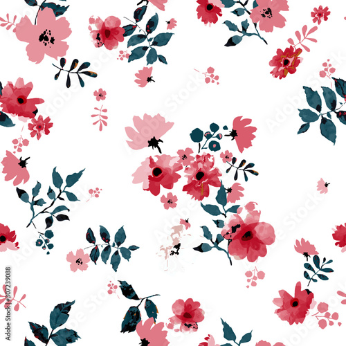 Seamless floral pattern with flowers