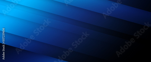 Abstract blue simple color gradient background with dynamic straight shadow line