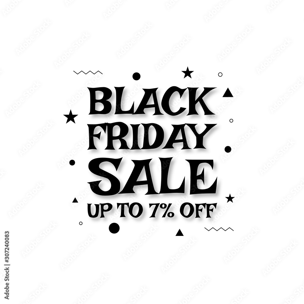 The background for Black Friday sale in a minimalist modern style and vintage memphis elements in black and white. This background is used for posters, banners, flyers and leaflets.
