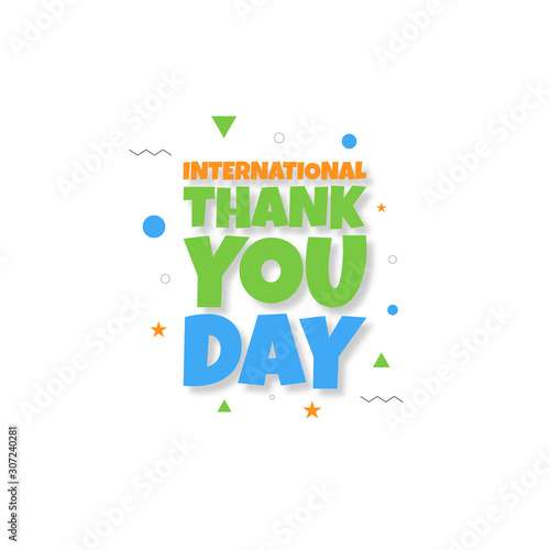 The background for International Thank You Day in a minimalist modern style and vintage memphis elements in black and white. This background is used for posters, banners, flyers and leaflets.