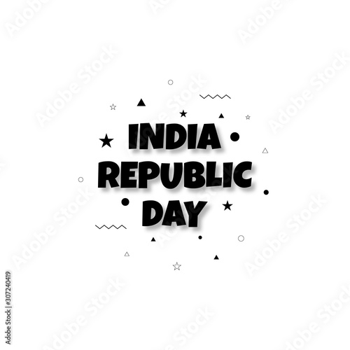 The background for India Republic Day in a minimalist modern style and vintage memphis elements in black and white. This background is used for posters, banners, flyers and leaflets.