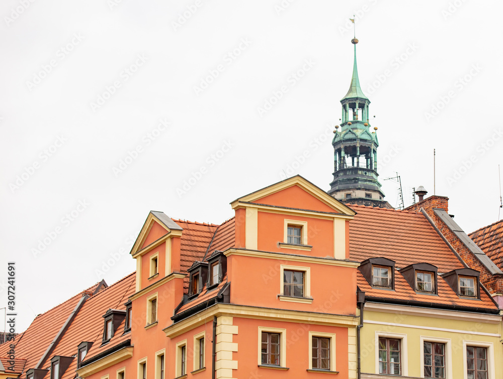 View on roofs in old town of Wroclaw, Poland