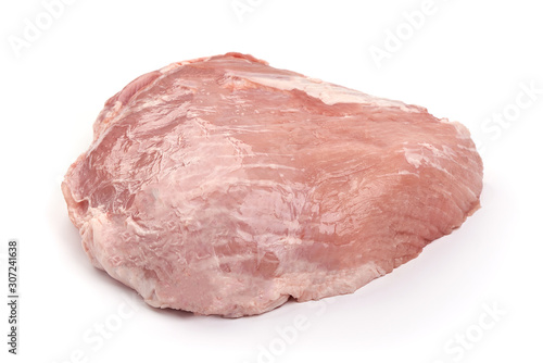 Raw ham part  pork gammon cuts  isolated on white background