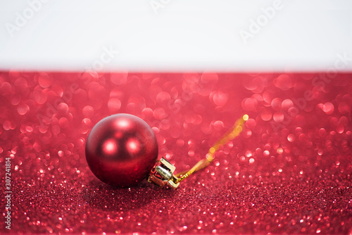 Christmas abstract photo. Christmas decoration with small design elements. Happy 2020 New Year! photo