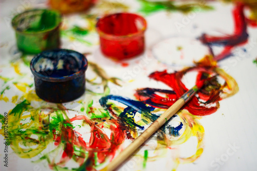 Finger paints in a jar photo