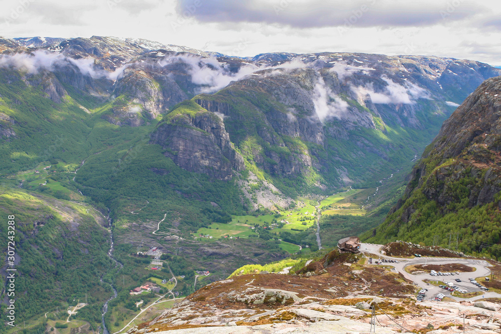 Panorama view of mountains in Norway
