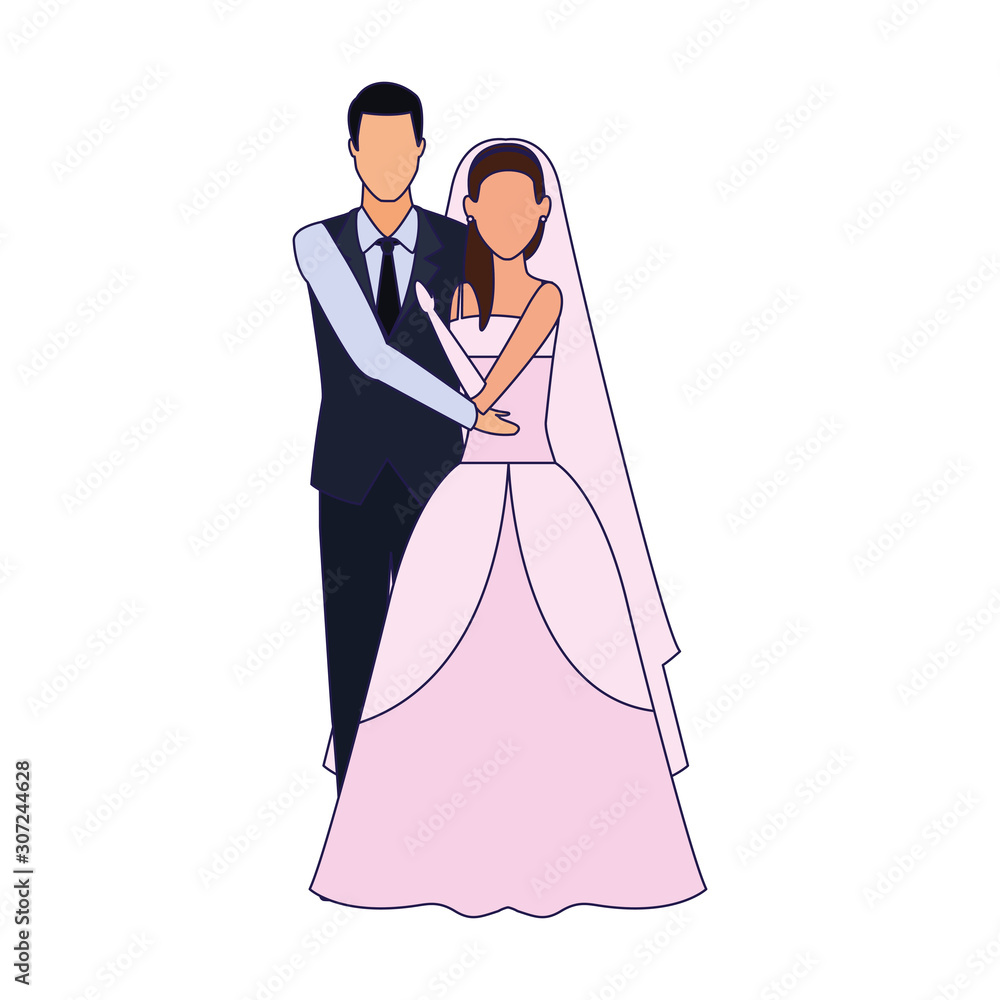 avatar elegant groom and bride icon avatar elegant groom and bride icon