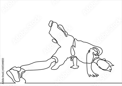 break dancer-continuous line drawing