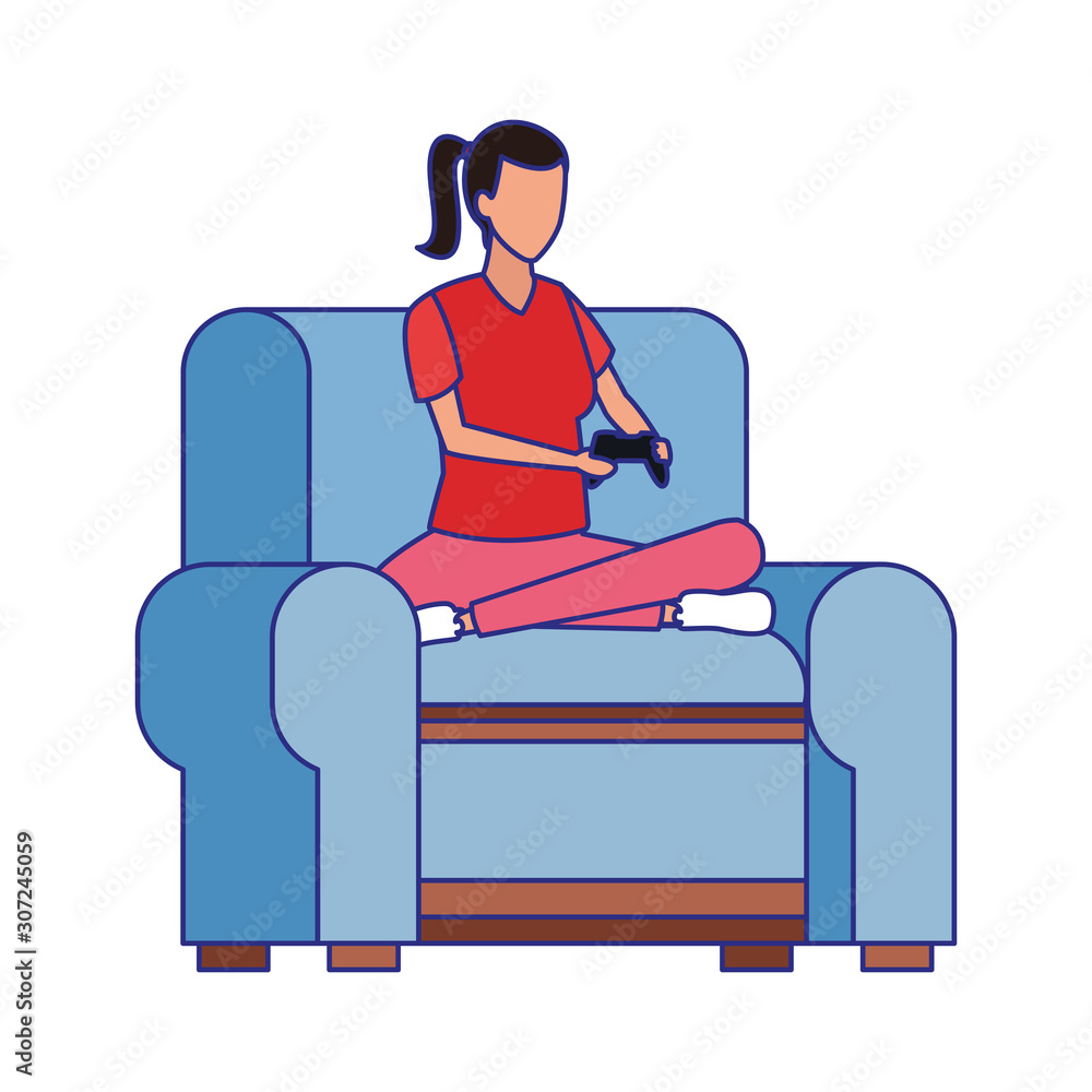 avatar woman relaxed sitting on couch avatar woman relaxed sitting on couch