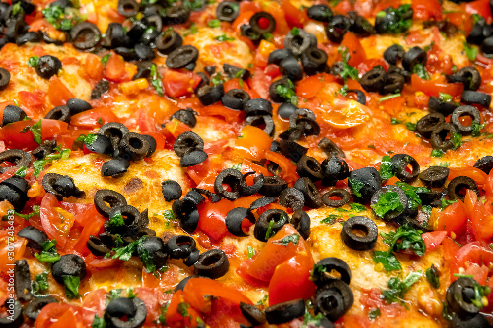 Pizza with black olives Pizza with black olives