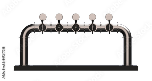 Beer Pump Tower Bar Equipment 3d Render Five Tap