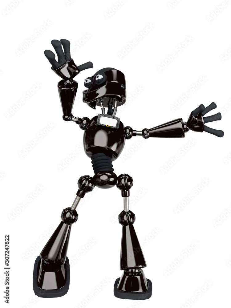 Fototapeta premium robot cartoon dancing